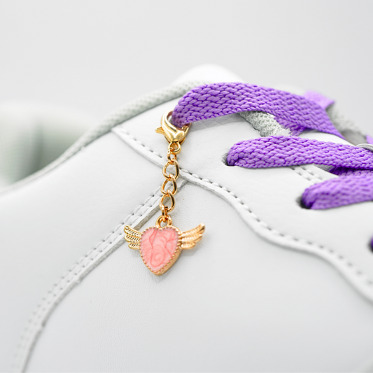 Shoe Charm Wing Heart Rose Gold