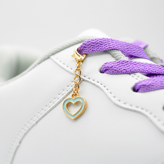 Shoe Charm Blue Heart Rose Gold
