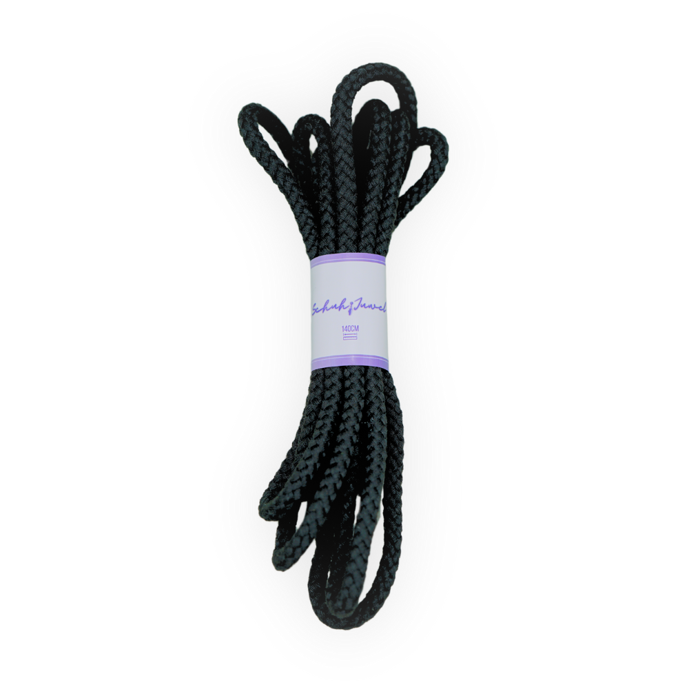 Geflochtene dicke Schnürsenkel Rope Laces Schwarz Trend Sneaker 140cm