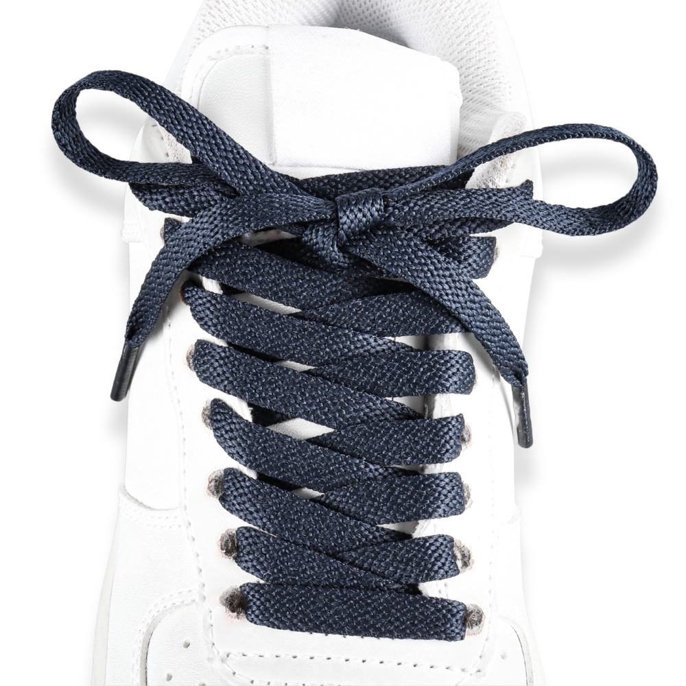 Flache Schnürsenkel dunkelblau Sneaker 140cm