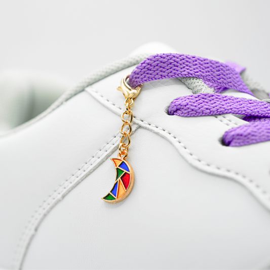 shoe charm mosaic moon rose gold