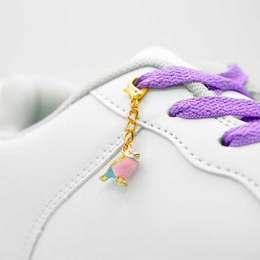 Shoe Charm Pastel Bird Gold