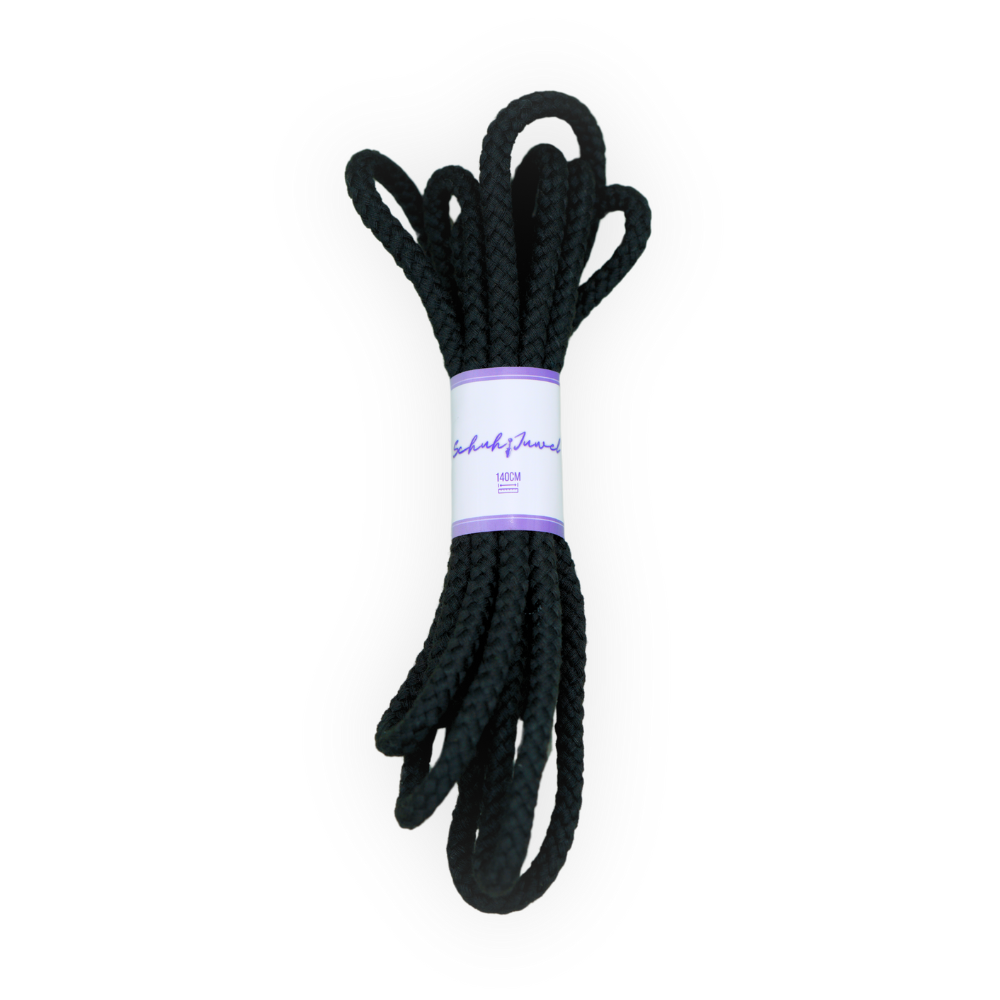 Geflochtene dicke Schnürsenkel Rope Laces Schwarz Trend Sneaker 140cm