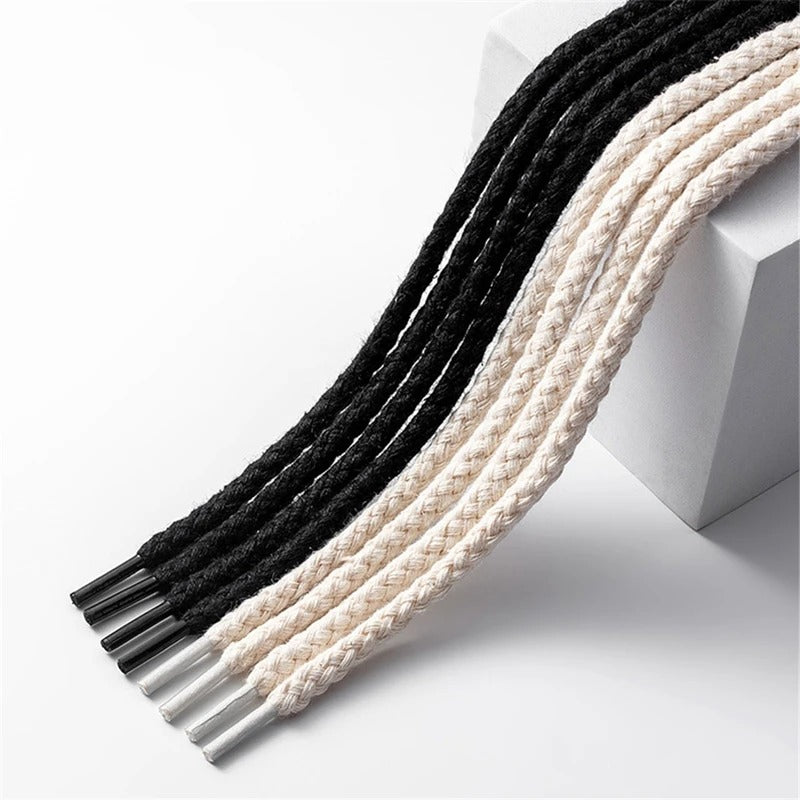 Geflochtene dicke Schnürsenkel Rope Laces Schwarz Trend Sneaker 140cm