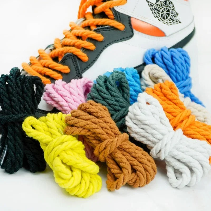 Rope Laces 0.6mm Trend Schnürsenkel Seil Schwarz Sneaker 140cm
