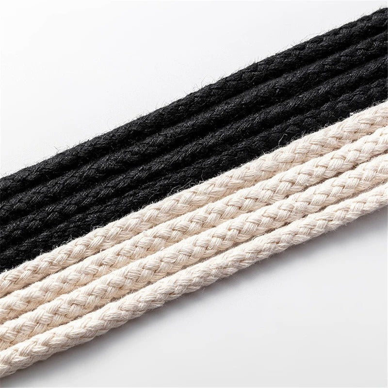 Geflochtene dicke Schnürsenkel Rope Laces Schwarz Trend Sneaker 140cm