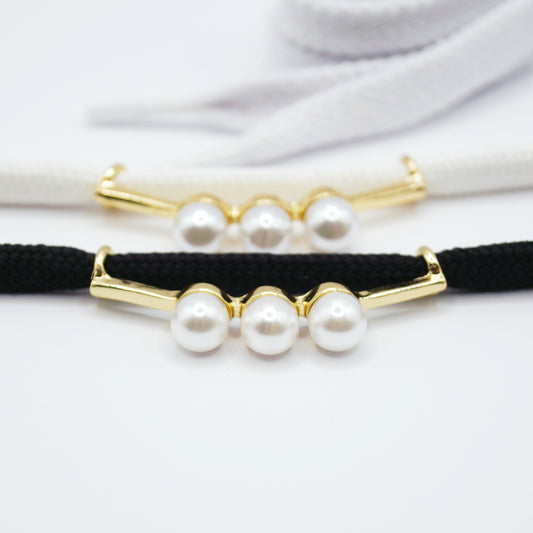 Schuh Schnalle Perlen Gold Metall 2Stk.