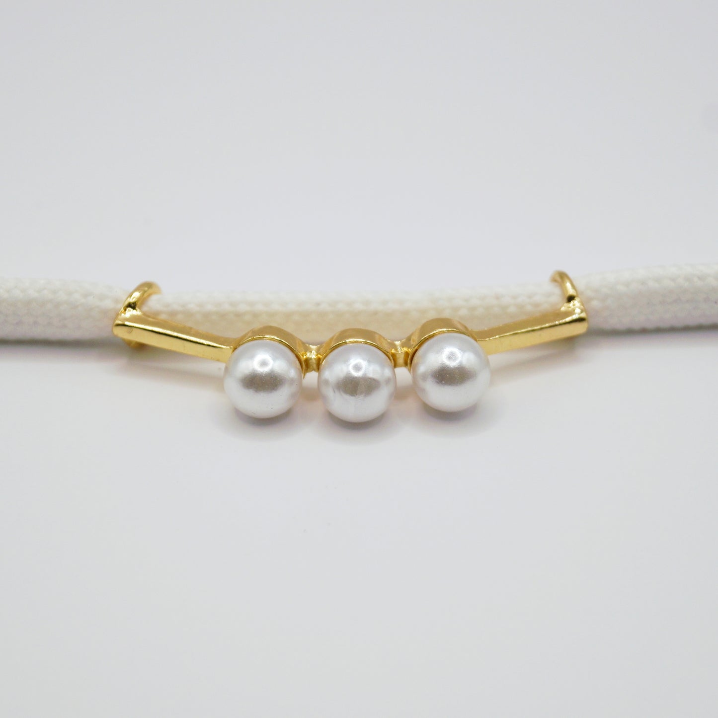 Shoe buckle pearls gold metal 2 pieces