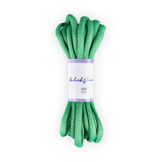 Oval shoelaces dark green sneaker 140cm