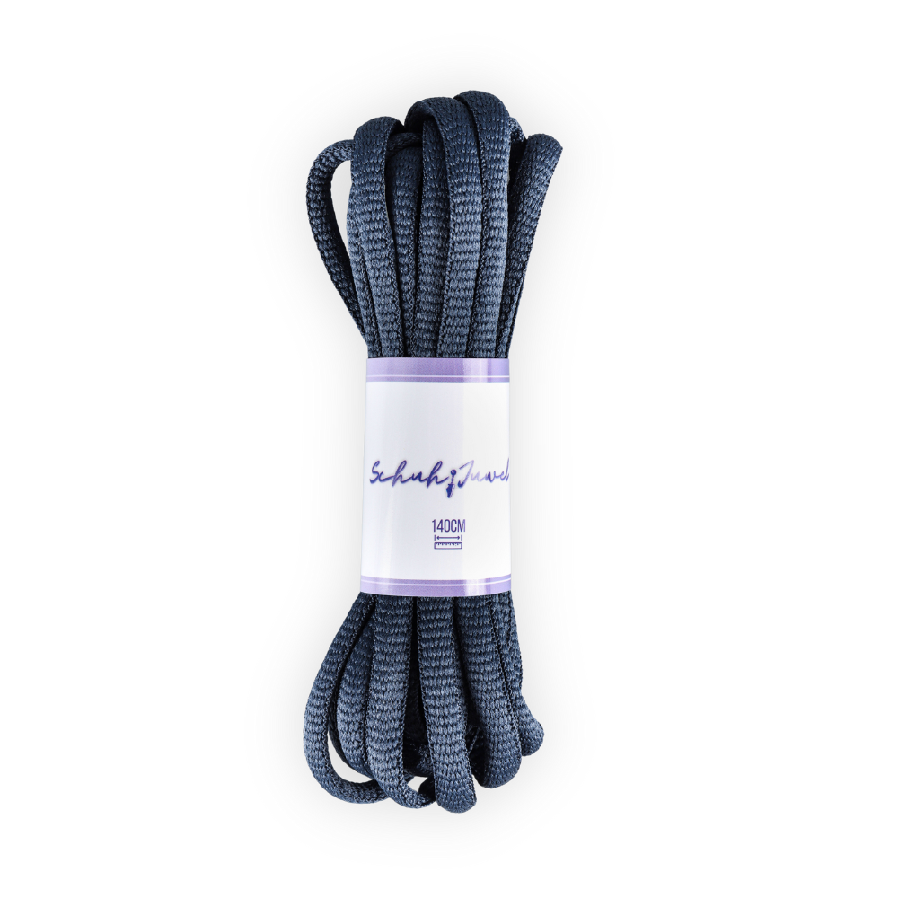 Oval laces dark blue sneaker 140cm