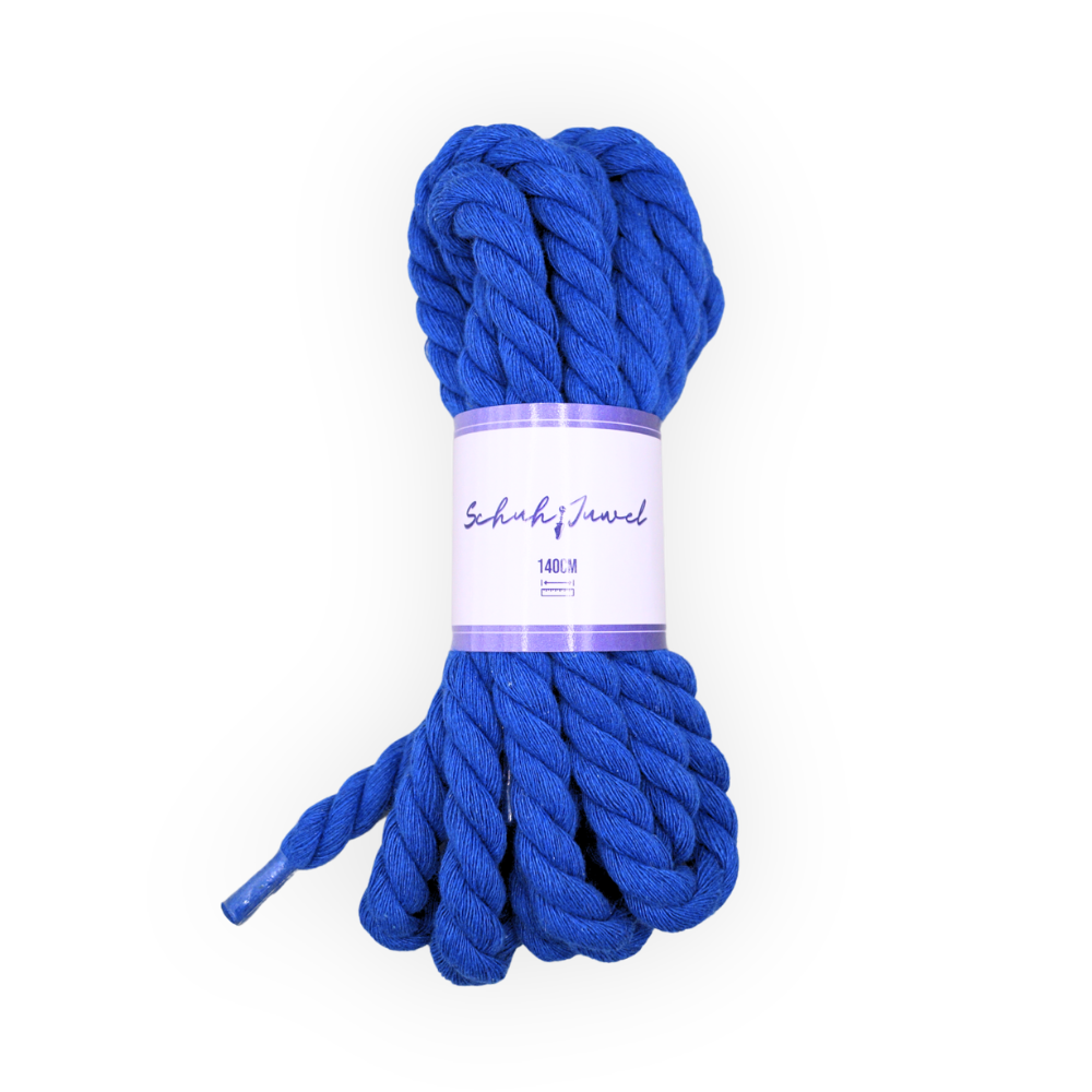 Rope Laces 1cm Trend Schnürsenkel Seil Blau Sneaker 140cm