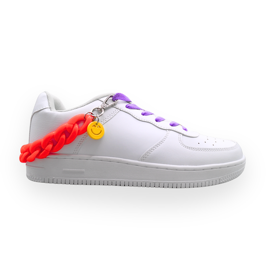 Shoe chain with smile orange 1 piece