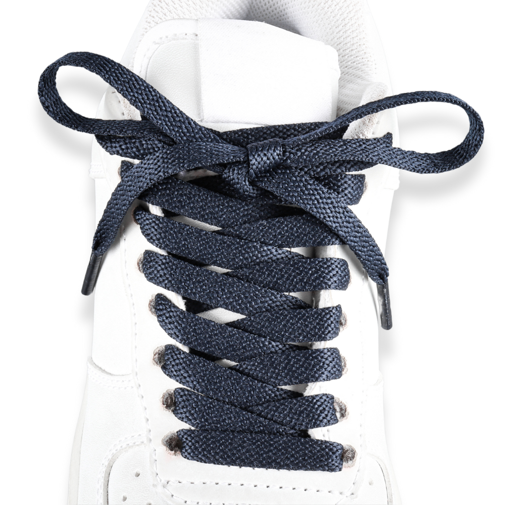 Flat laces dark blue sneaker 140cm