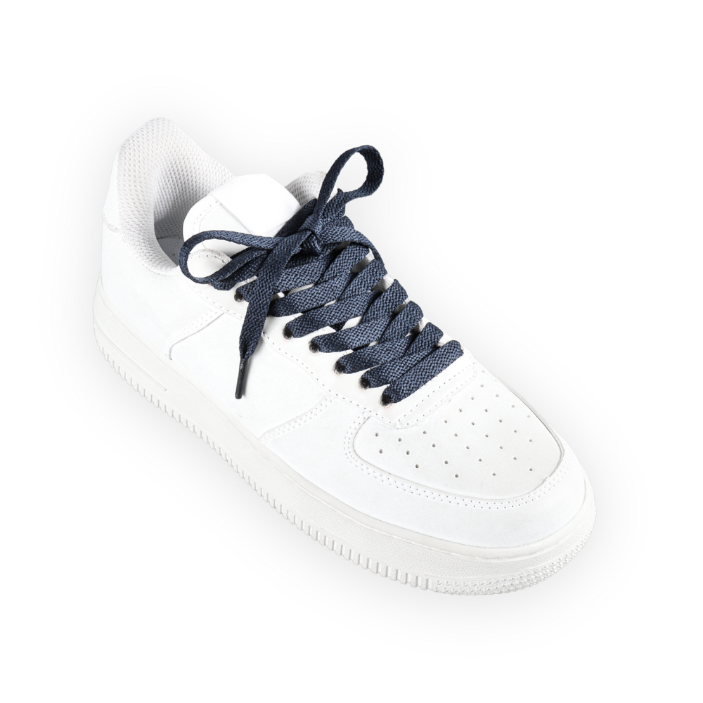 Flat laces dark blue sneaker 140cm