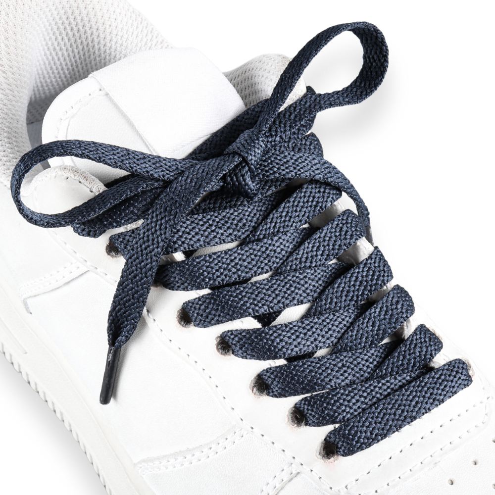 Flat laces dark blue sneaker 140cm