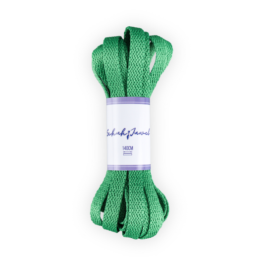 Flat shoelaces dark green sneaker 140cm