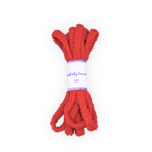 Fluffy fluffy shoelaces red winter trend sneaker 140cm