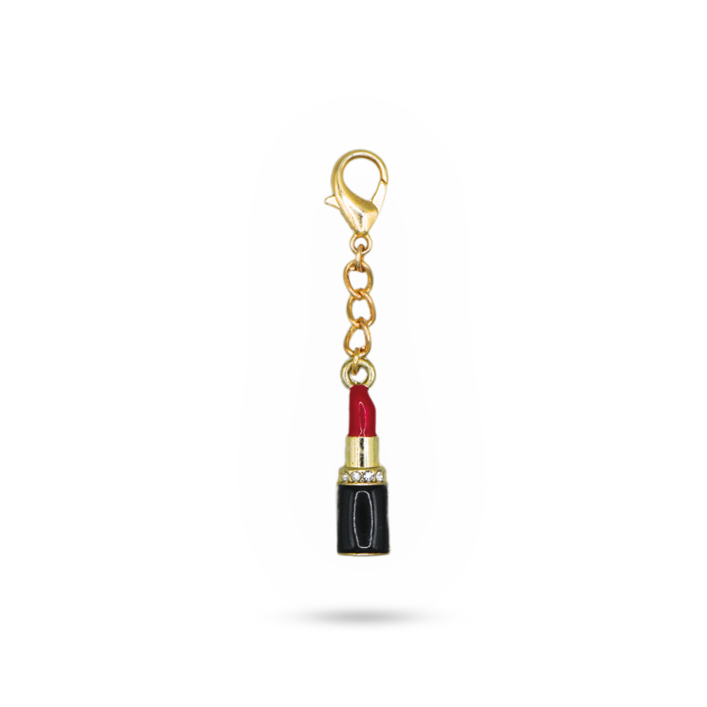 Shoe Charm Lipstick Red Black Rose Gold