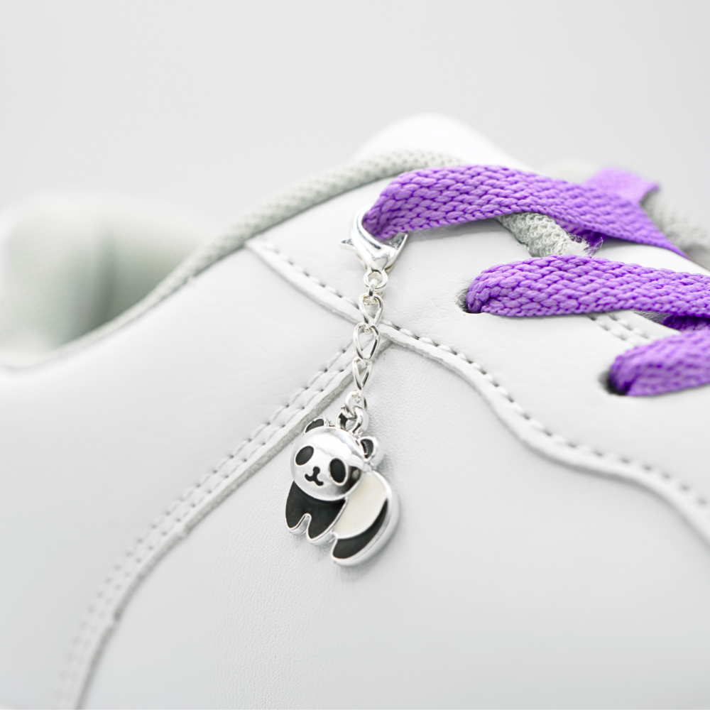 Shoe Charm Panda Silver