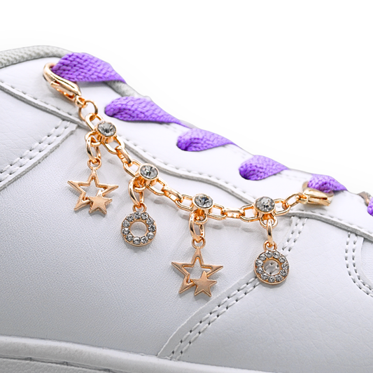 Schuhkette Sterne und Diamanten  – Rosegold | 1 Stk.