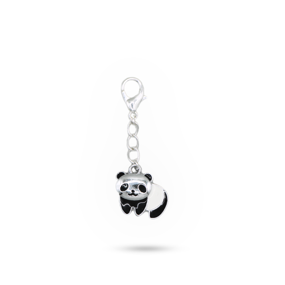 Schuhanhänger Panda Silber