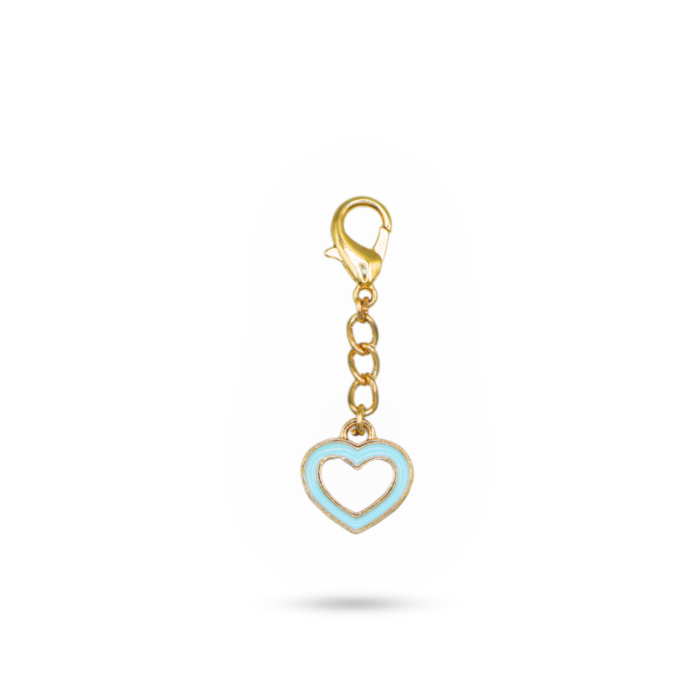 Shoe Charm Blue Heart Rose Gold