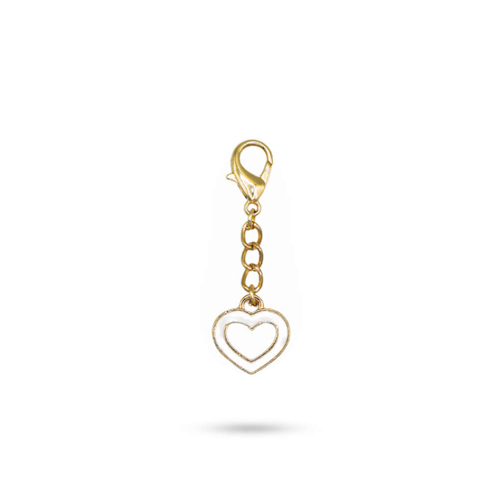 Shoe Charm White Heart Rose Gold