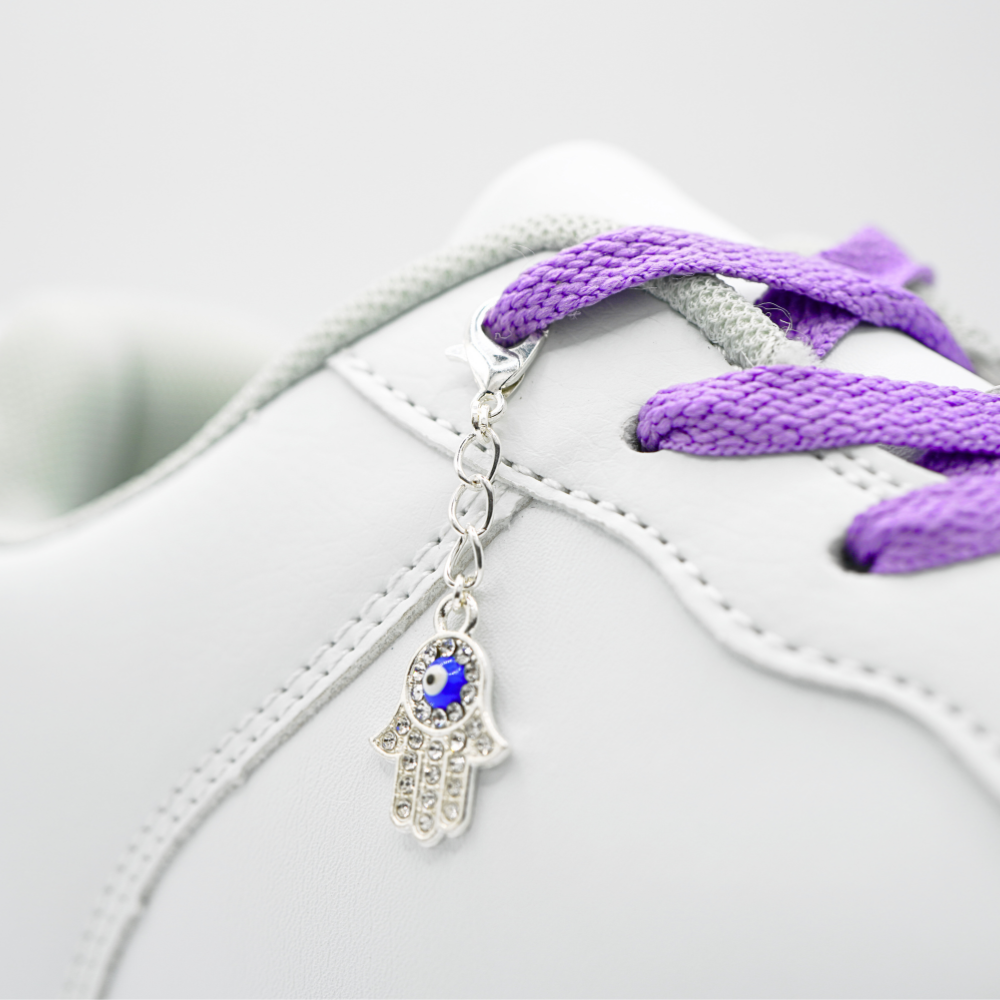 Shoe Charm Hand of Fatima with Protective Eye Silver