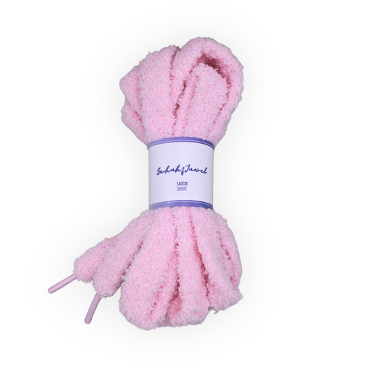 Fluffy flauschige Schnürsenkel 1.7cm dick Rosa / Pink Sneaker 140cm