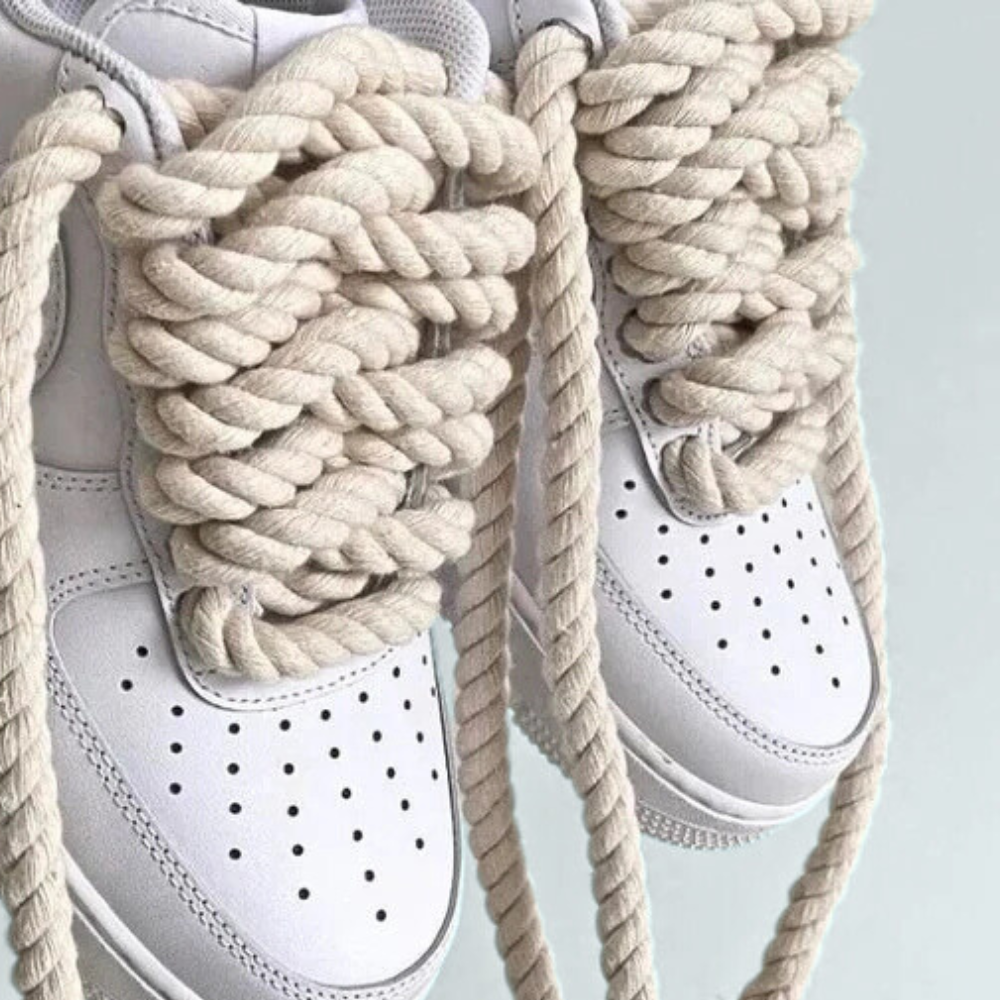 Rope Laces 1cm Trend Schnürsenkel Seil Beige Sneaker 140cm