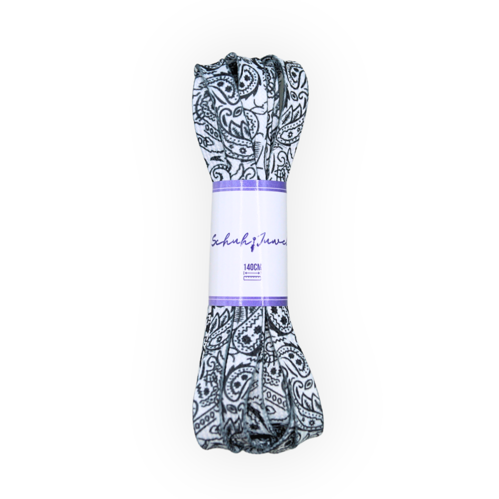 Shoelaces White Black Bandana 1 Pair