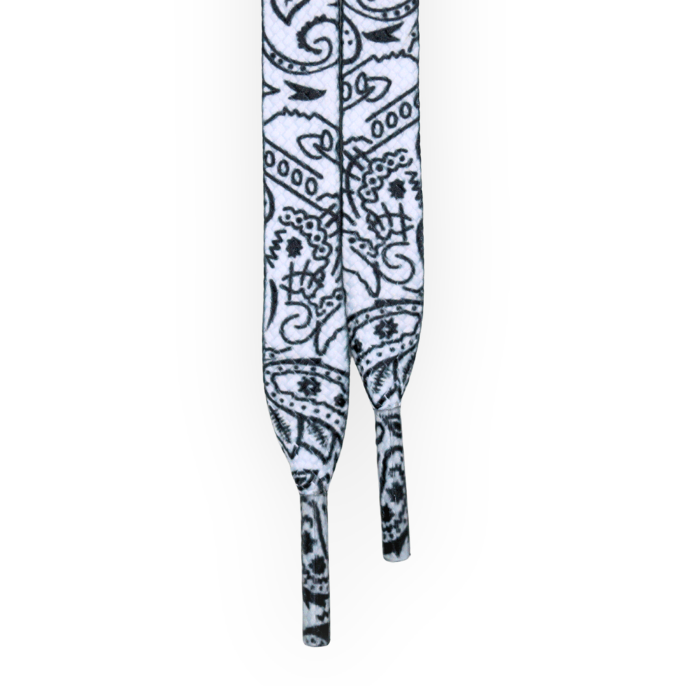 Shoelaces White Black Bandana 1 Pair