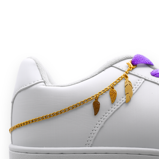 Schuhkette Federn  – Gold | 1Stk. Unikat