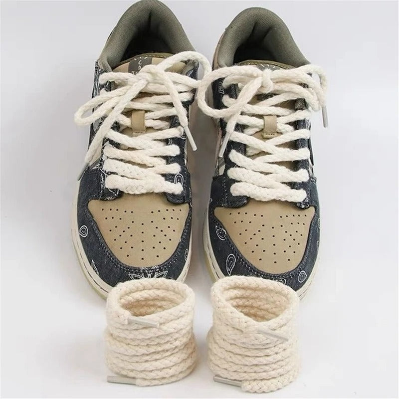 Braided thick shoelaces Rope Laces Beige Trend Sneaker 140cm