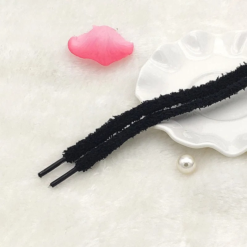 Fluffy fluffy shoelaces black winter trend sneaker 140cm