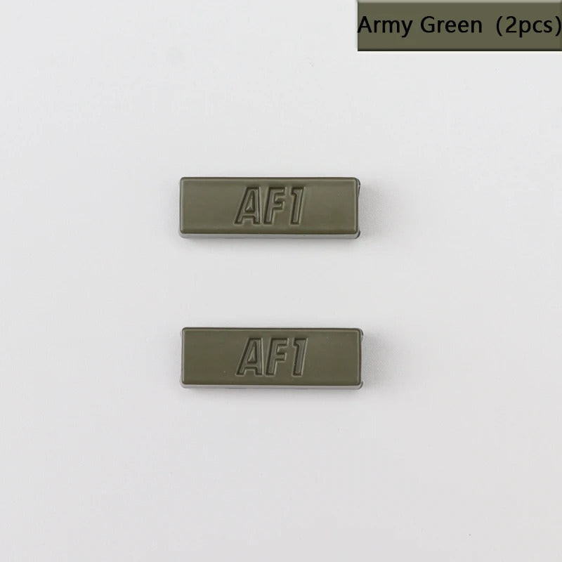 AF1 Shoe Buckle Military Green Plastic 2pcs.