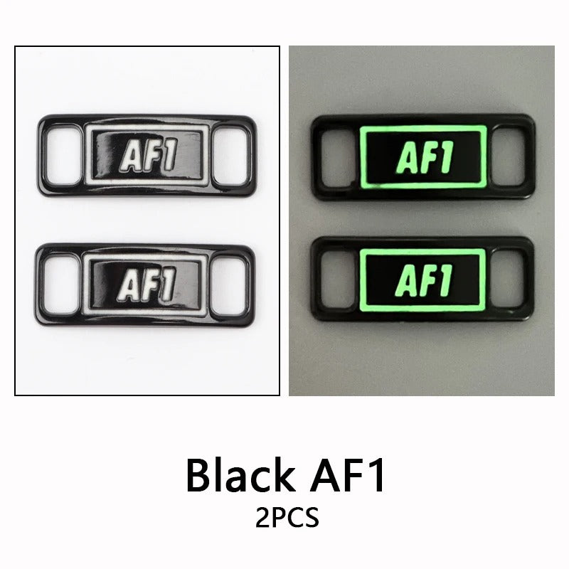 AF1 shoe buckle black luminous metal 2 pieces