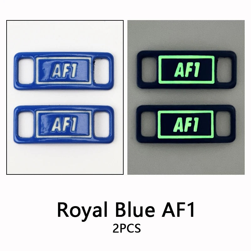 AF1 shoe buckle blue bright metal 2 pieces