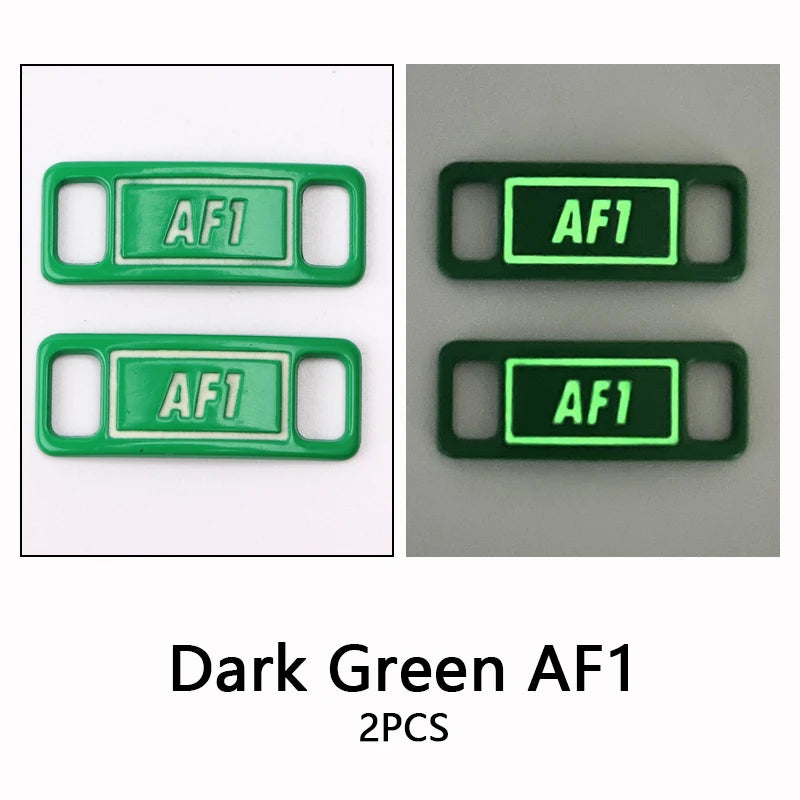 AF1 shoe buckle green bright metal 2 pieces