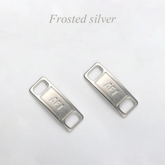 AF1 shoe buckle matte silver metal 2 pieces