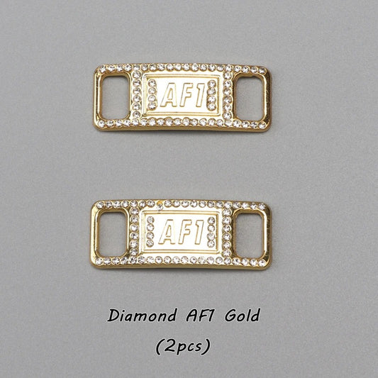 AF1 shoe buckle gold diamond metal 2 pieces