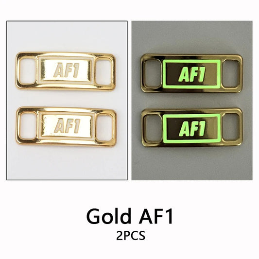 AF1 shoe buckle gold shining metal 2 pieces