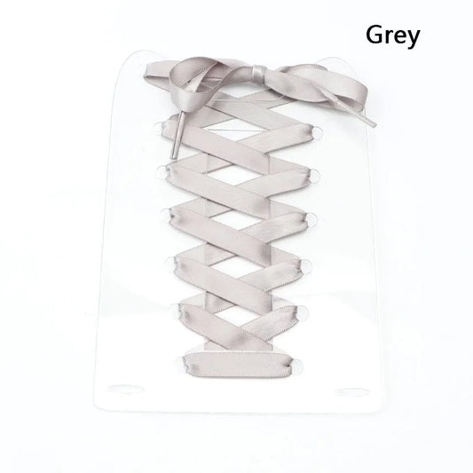 Satin Shoelaces Grey 1 Pair