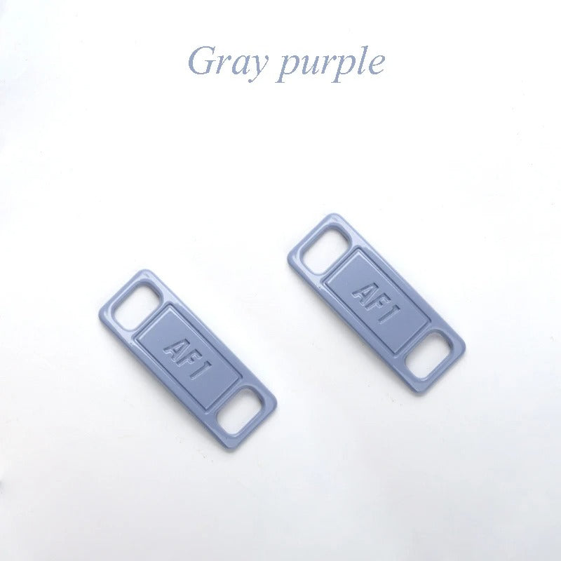 AF1 shoe buckle grey purple metal 2 pieces