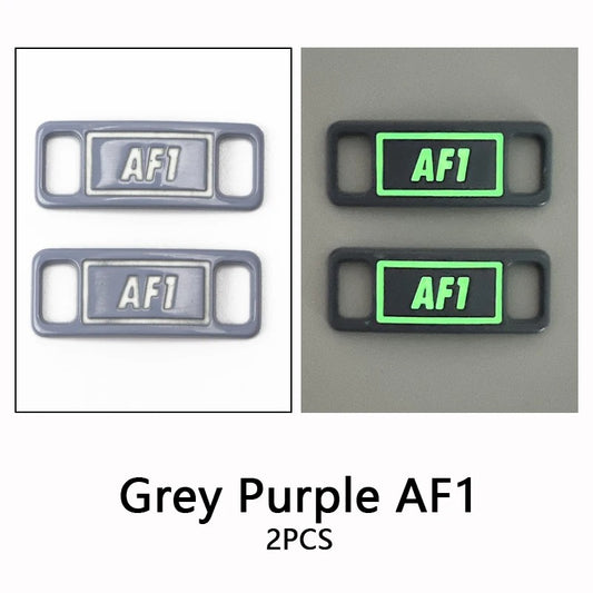 AF1 shoe buckle grey violet bright metal 2 pieces