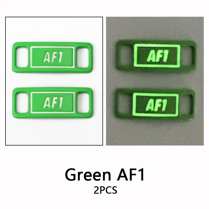 AF1 shoe buckle neon green bright metal 2 pieces