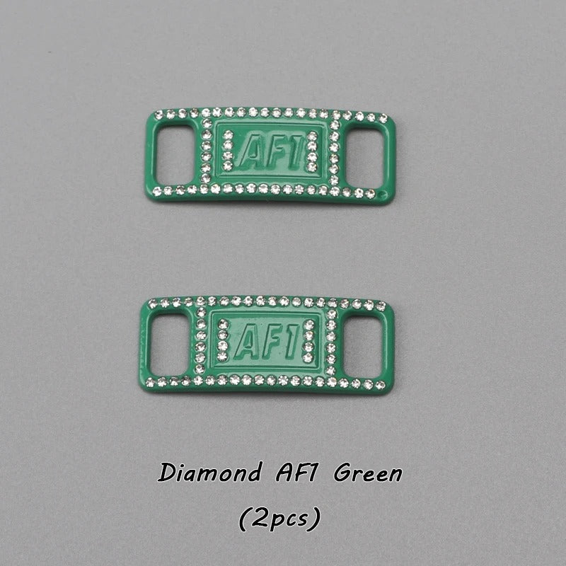 AF1 Shoe Buckle Green Diamond Metal 2pcs.