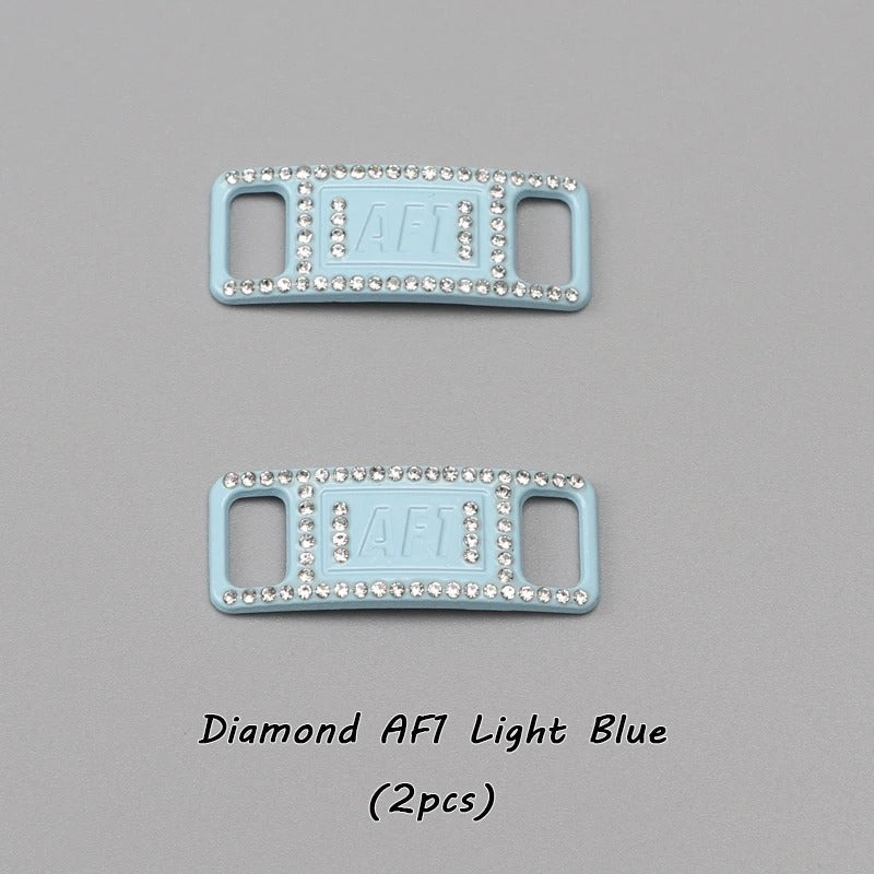 AF1 shoe buckle light blue diamond metal 2 pieces