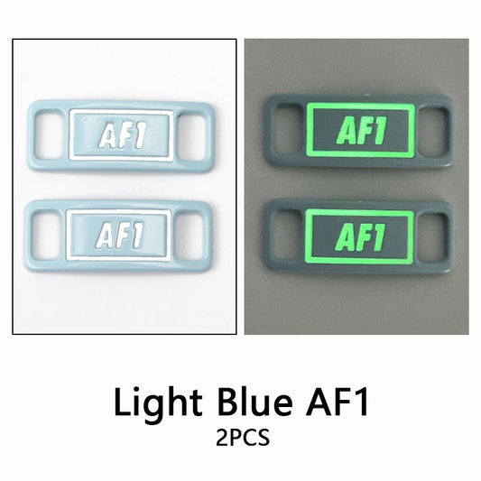 AF1 shoe buckle light blue bright metal 2 pieces