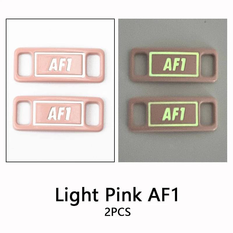 AF1 shoe buckle pink bright metal 2 pieces